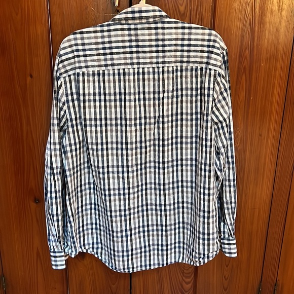 PERRY ELLIS dress shirt men’s XXL Black/blue/grey/white pattern - Picture 5 of 7